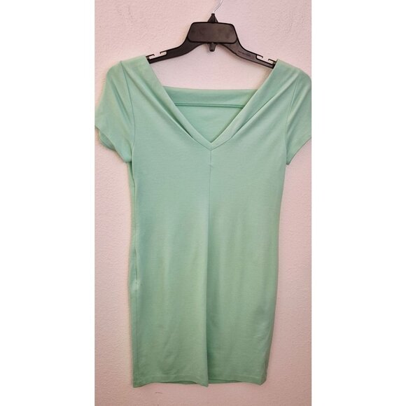 Banana Republic Mint Green Rayon Blend Square Neck Midi Sheath Dress Size 6 EUC - Picture 4 of 8